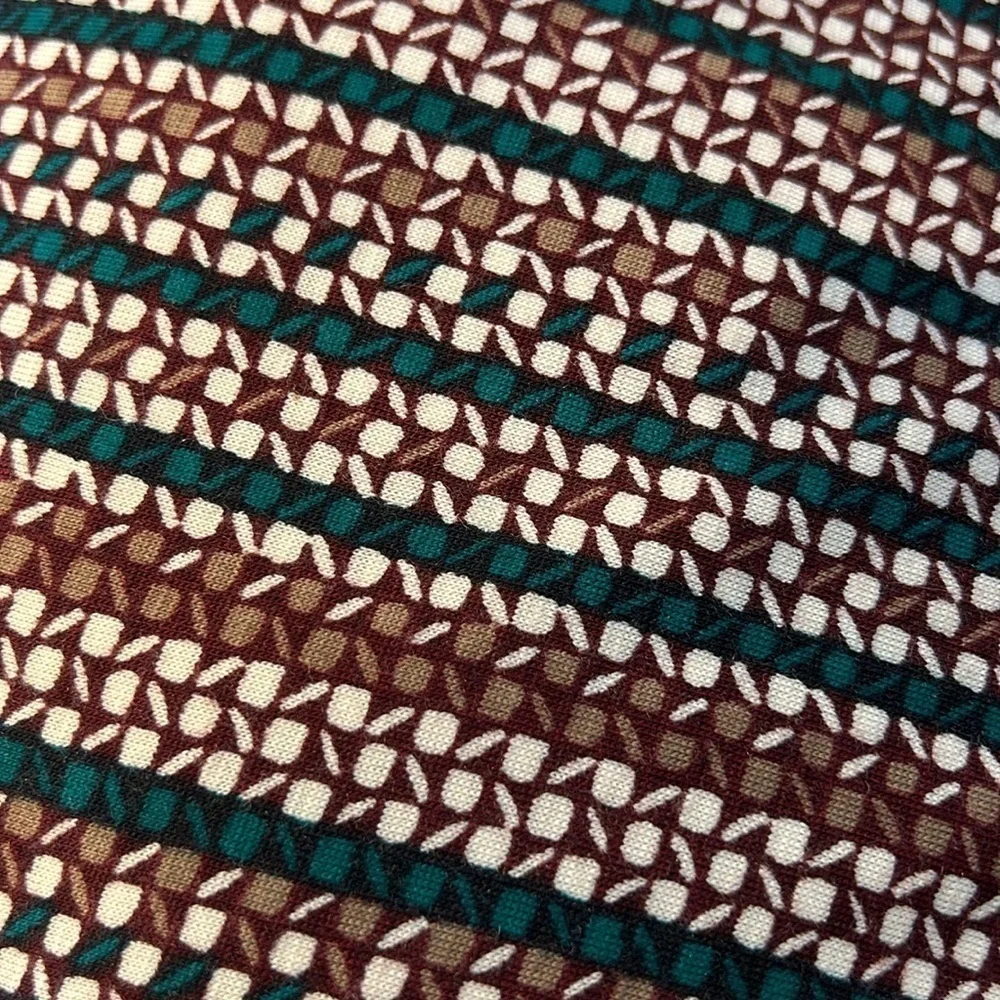 Vintage Rosanna boutique women’s large all over geometric print brown green